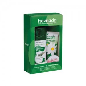 Herbacin 小甘菊云杉礼品套装 (健康沐浴露500ml+洋甘菊经典护手霜100ml+洋甘菊特润修护霜20ml)