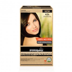 Aromaganic 4.0N 纯天然染发膏染发剂 4.0度 中度棕色