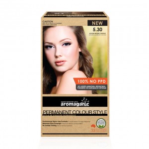 Aromaganic 5.30 纯天然染发膏染发剂 5.30度 金棕栗子色