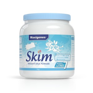 【新西兰直邮包邮】Maxigenes 美可卓 蓝胖子 脱脂奶粉 1kg(3罐包邮)【保质期：2027年3月】